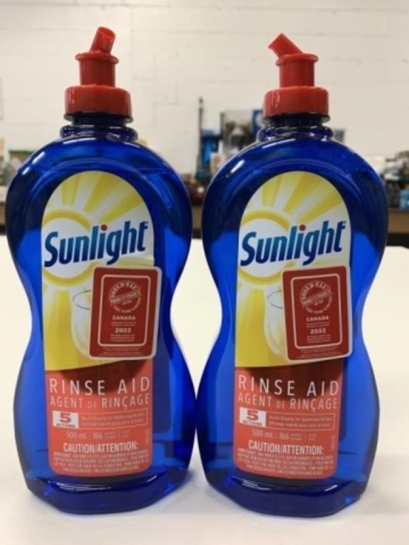 2x 500ml Sunlight Dishwasher Rinse Aid Fresh Scent
