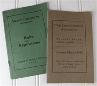 1920's Cemetary Rules & Regulations