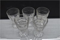 5 Cambridge Cascade Clear Water Goblets