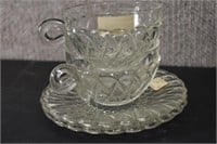 2 Indiana Pretzel Pattern Tea Cup and Saucer Sets