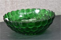 Anchor Hocking Green Bubble Glass Serving Bowl
