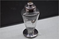 Glass Rooster Silver Overlay Cocktail Shaker