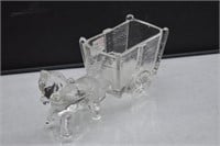 Large Jeannette Glass Horse and Cart Candy Dish