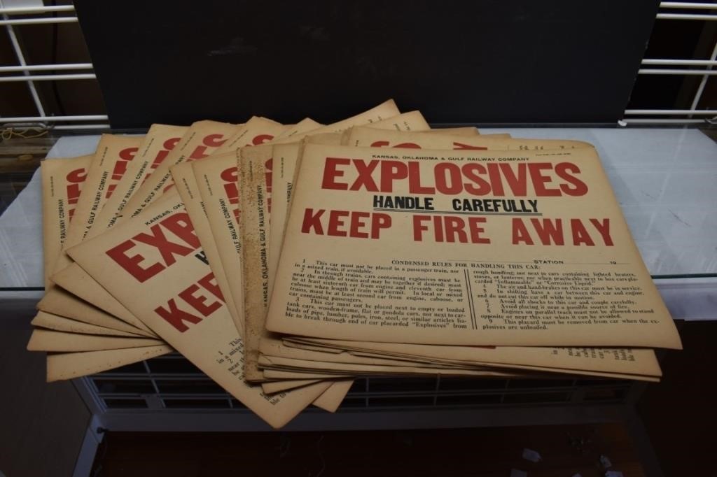 Kansas, Oklahoma & Gulf Railway Explosives Signs