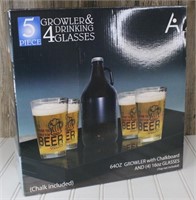 5 pc Growler & Drinking Glasses