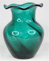 Deep Green Swirl Vase