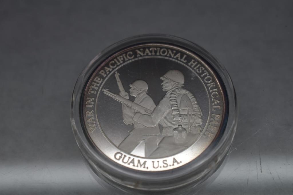 War in The Pacific, Guam U.S.A., Silver Coin