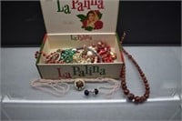 Cigar Box of Beaded Necklaces, Some Stone/shell