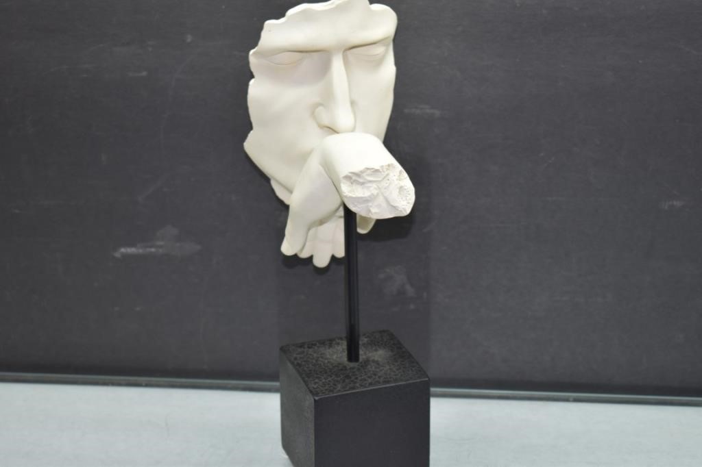 Modern Art Sculpture Floating Face Kissing Hand