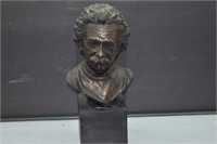 Albert Einstein Bust w/ faux bronze finish