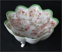 Oriental Green-Trimmed Footed Bowl