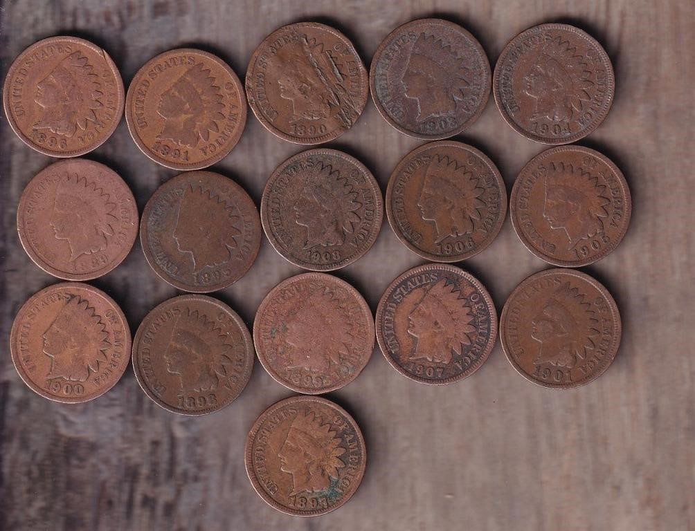 Indian Head Cent Lot of 16