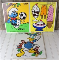 (3) Older Playskool Board Puzzles