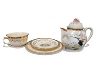 Japanese Tepot, Warranted Gold Cup, Saucer and