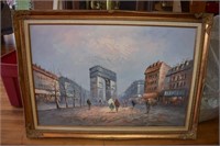 Large Framed Oil Painting by Rogers