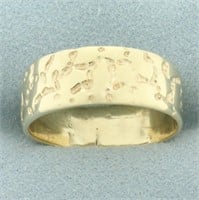 Mens Nugget Wedding Band Ring in 14k Yellow Gold