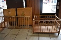 Vintage Wooden Playpen and Crib