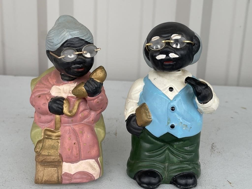 Vintage Ceramic Black Americana Bobble Heads