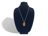 .925 Silver Necklace With Tiger Eye Pendent