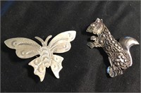 Sterling Silver Butterfly & Squirrel