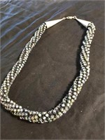 20" Sterling Tipped Native Beaded Necklace