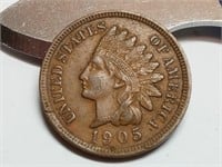 OF) 1905 full Liberty Indian head penny