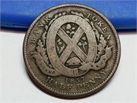 OF) 1837 Canada half penny Bank token