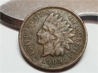 OF)1909 better date full Liberty Indian head penny