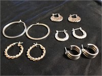 Collection Of 5 Pair Of Solid Sterling Earrings
