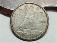OF) 1957 Canada silver 10 cents
