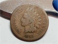 OF) Better date 1865 Indian head penny