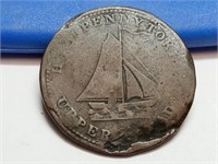 OF) 1833 upper Canada half penny token