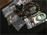 Lot W Porcelain Quilt Pin Costume Jewelry Etc
