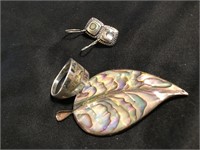 Lot Of Sterling & Abalone Shell Jewelry Items
