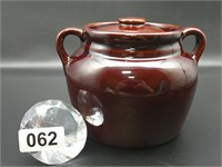 Very nice condition old brown beanpot