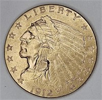 1912 $2.5 Gold Indian Coin -