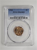 1968 MS65 Red PCGS Lincoln Wheat Cent