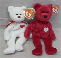 C12) Valentino & Valentina TY Beanie Baby Bears