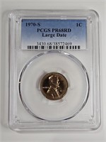 1970 S LG. PRF68 Red PCGS Lincoln Wheat Cent