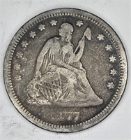 1877 s VF Plus Seated Liberty Quarter- $60 CPG