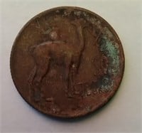 OF) Brass 1970 Peruvian 1/2 sol coin.