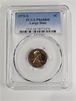 1970 S LG. PRF68 RED PCGS Lincoln Wheat Cent