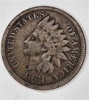 1881 Fine Grade Indian Head Cent