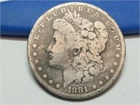 1881 silver Morgan dollar
