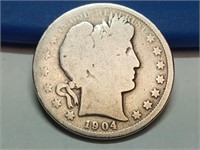OF) Better date 1904 O silver Barber half dollar