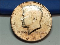 High grade 1964 D Kennedy silver half dollar
