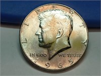 UNC 1965 Kennedy silver half dollar