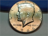 UNC 1966 Kennedy silver half dollar