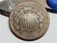 OF) 1866 Us 2 cent piece