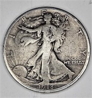 1918 VG Grade Walking Liberty Half Dollar
